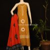 Ajrakh organic dyed handblock printed 2 pc patchwork Unstitched suit