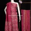 Maheshwari silk handloom woven unstitched 3 pc suit