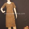 Ajrakh handblock print cotton kurta with tassels