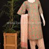 Sanganeri print Cotton 3 piece set Kurta salwar and chiffon dupatta