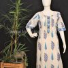 Sanganer print pintuck  Cotton Straight kurta with Gota patti work